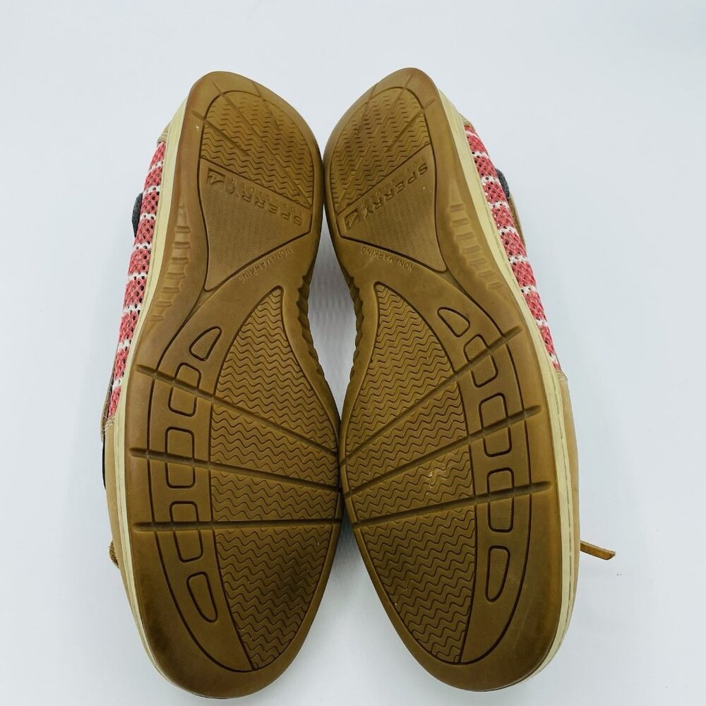 Sperry Top Sider Shoes Womens Size 7.5 M Tan Brown Leather Boat Shoe Slip On - Picture 9 of 11